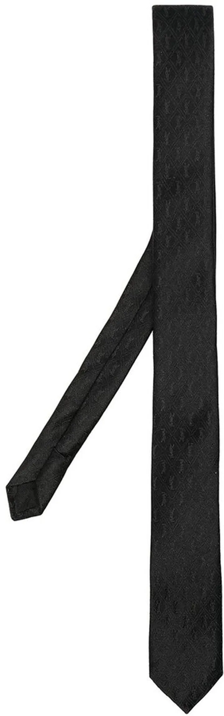 Monogram pattern silk tie