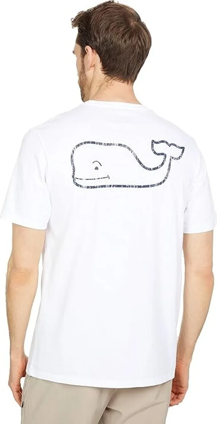 Vineyard Vines Short Sleeve Vintage Whale Pocket T-Shirt (White Cap) Men's Clothing