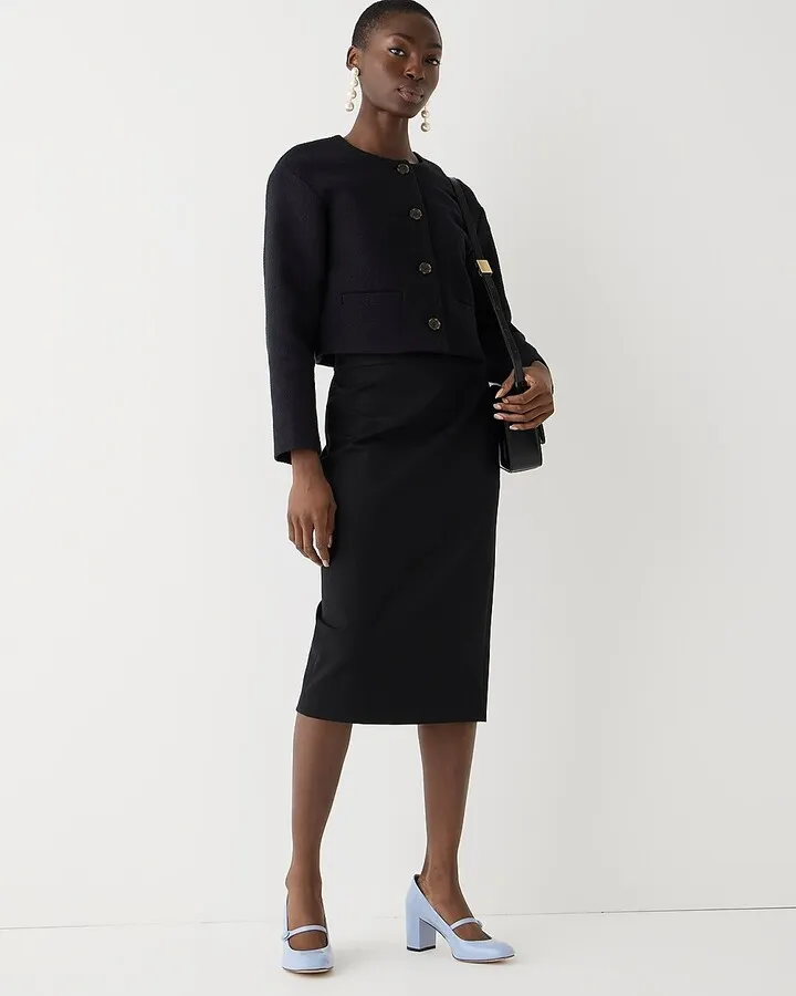 No. 3 Pencil skirt in bi-stretch cotton blend