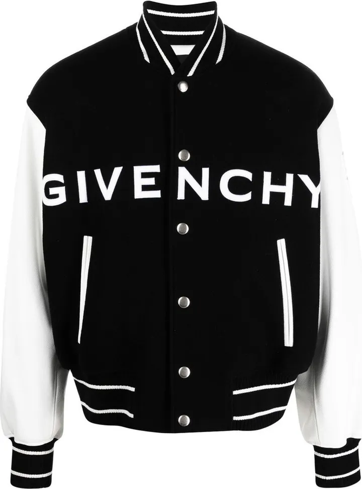 Black Logo Appliqué Bomber Jacket