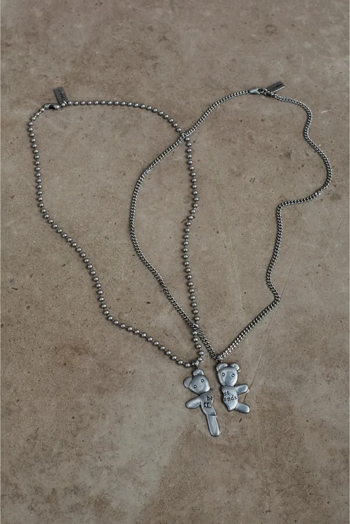 Marc Jacobs Unisex Friendship Necklace Set - Silver Ox