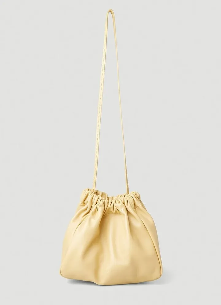 Jil Sander Drawstring Logo Detailed Shoulder Bag