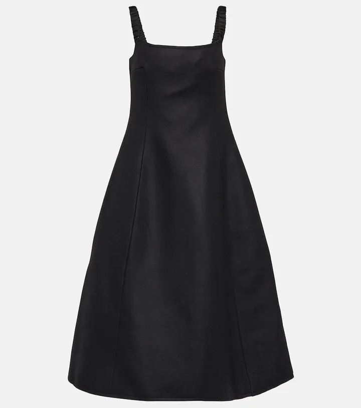 Uma melton wool-blend midi dress