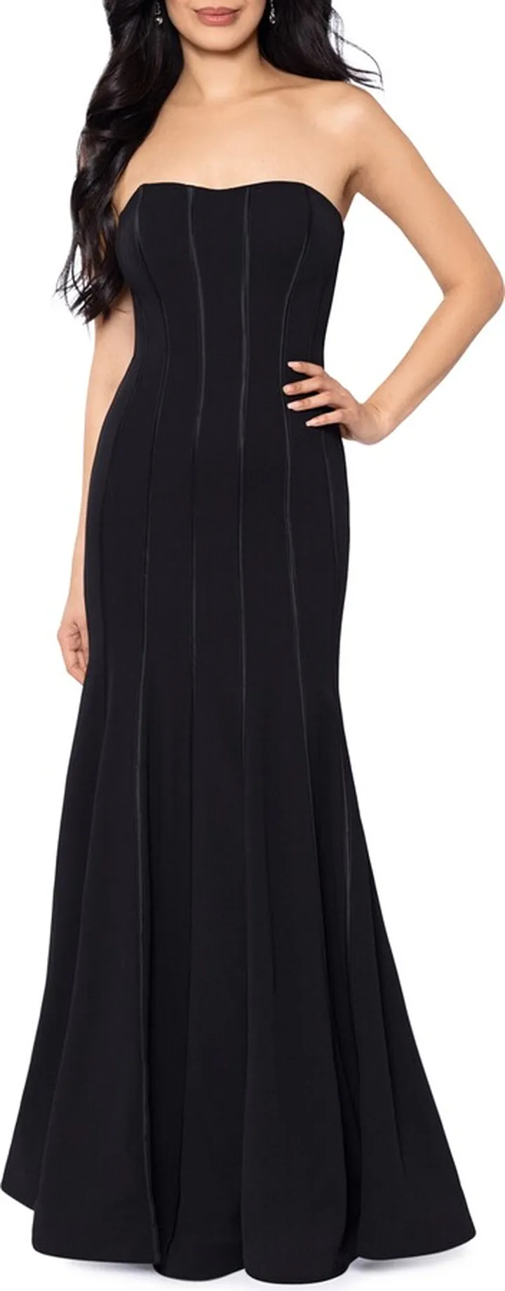 Strapless Scuba Trumpet Gown