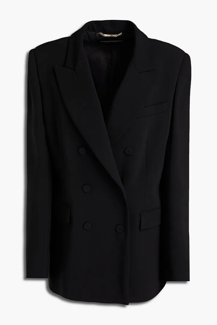Double-breasted crepe blazer