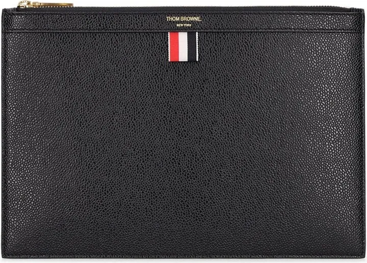 Small pebbled leather zip pouch