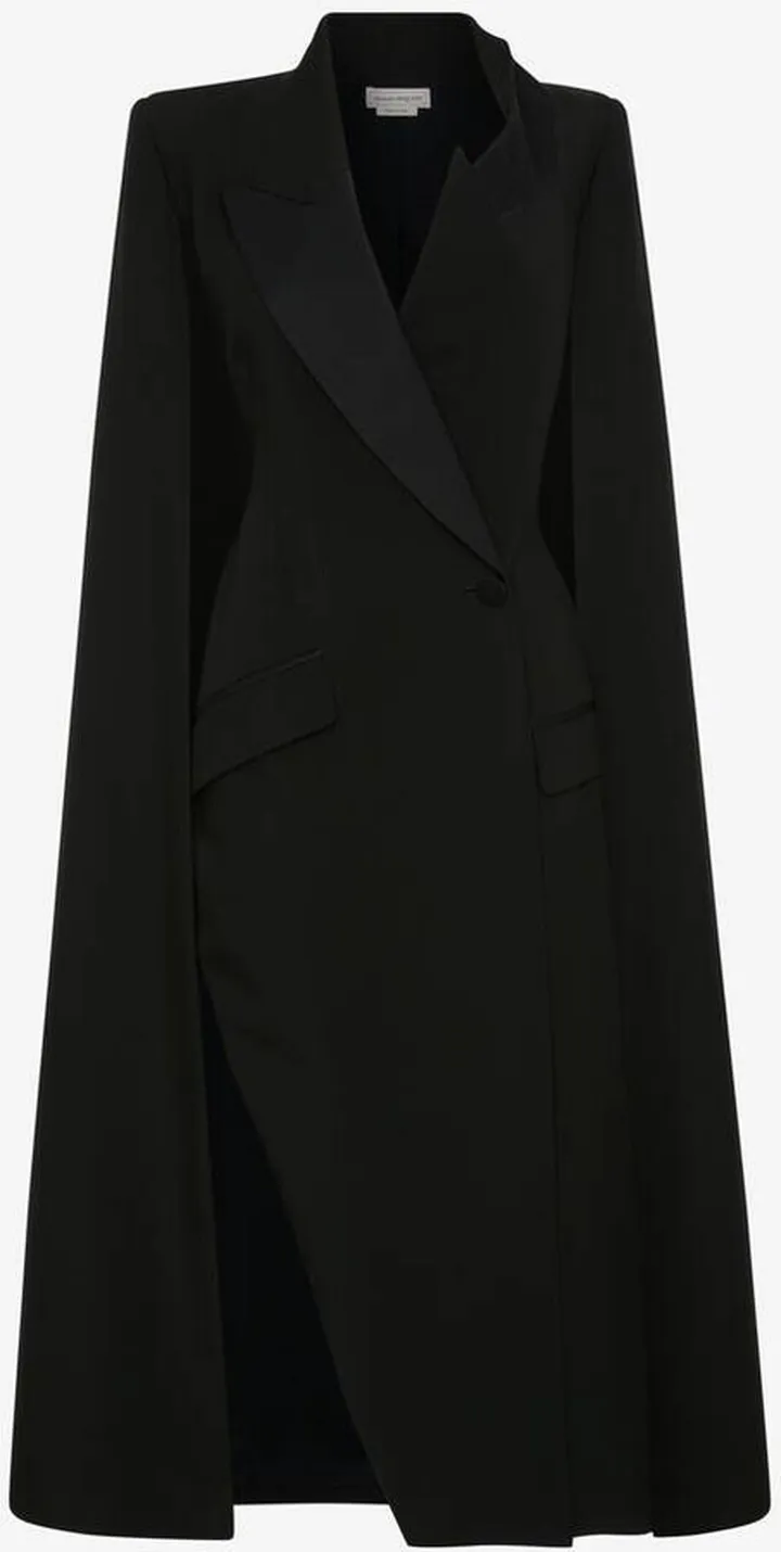 Women's Deconstructed Cape Cocktail Dress In Black