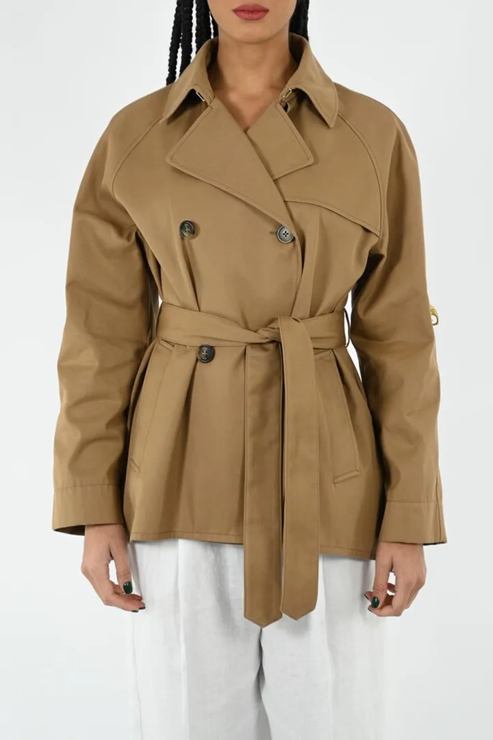 Short Double-breasted Trench Coat