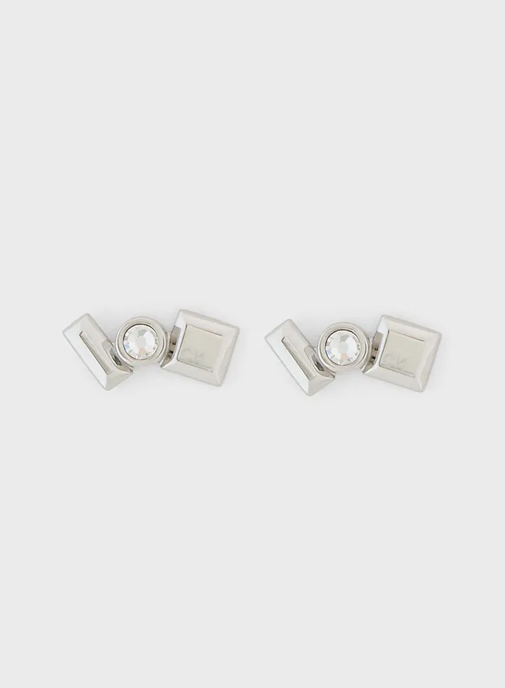 Stainless Steel With Crystal Earrings