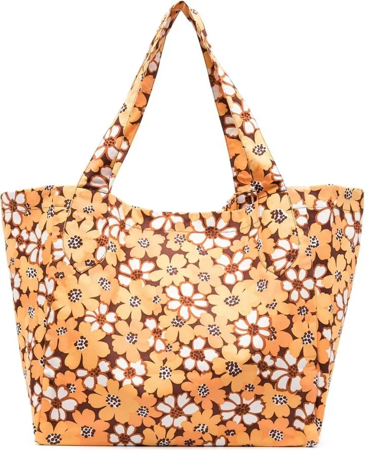 Floral-Print Cotton Shoulder Bag