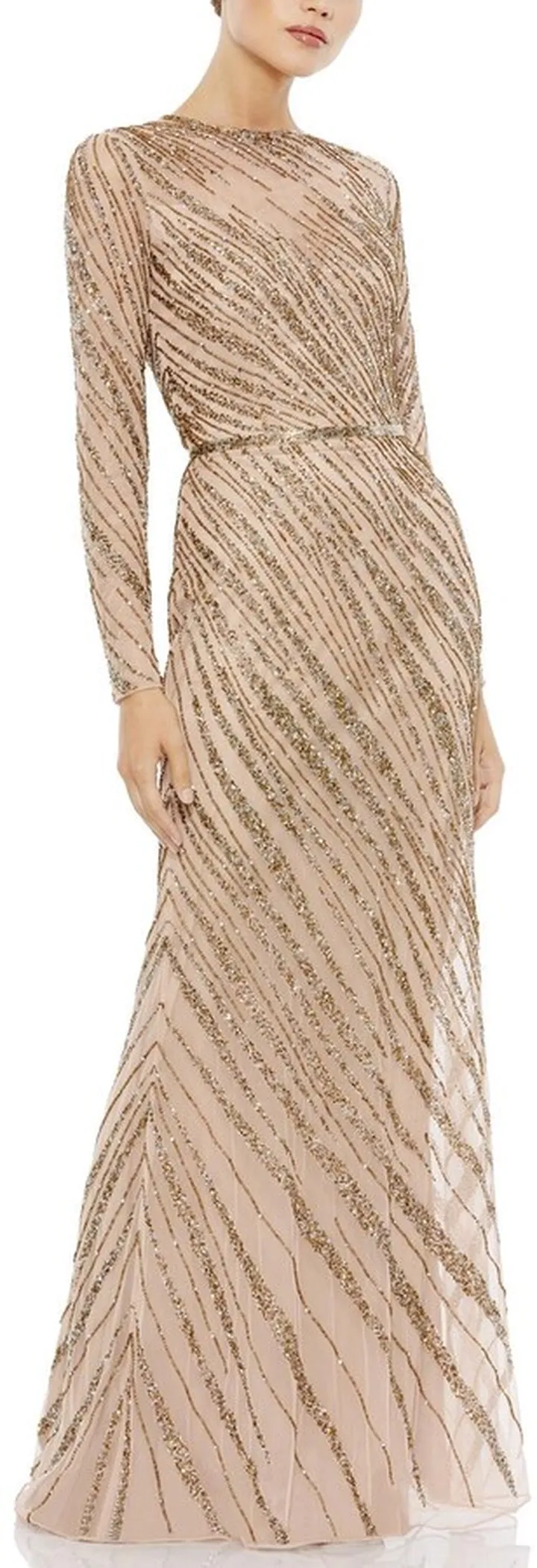 Long Sleeve Column Gown