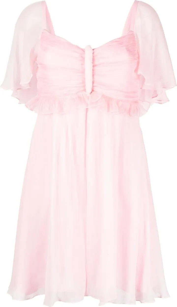 Butterfly-Detail Silk Mini Dress