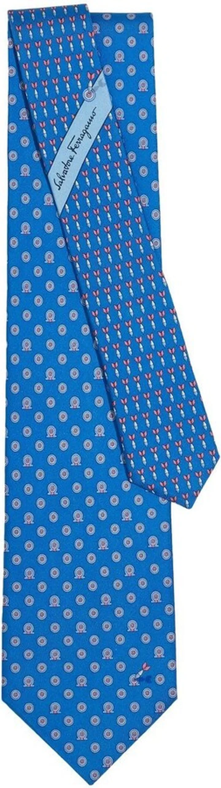 Dart print silk tie
