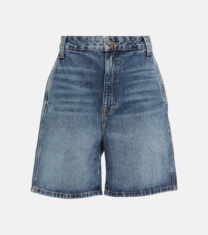 Nia high-rise denim shorts