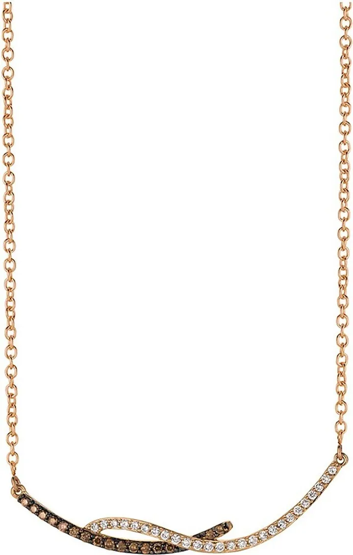 14K Strawberry Gold® Chocolate Diamond® & Vanilla Diamond® Necklace