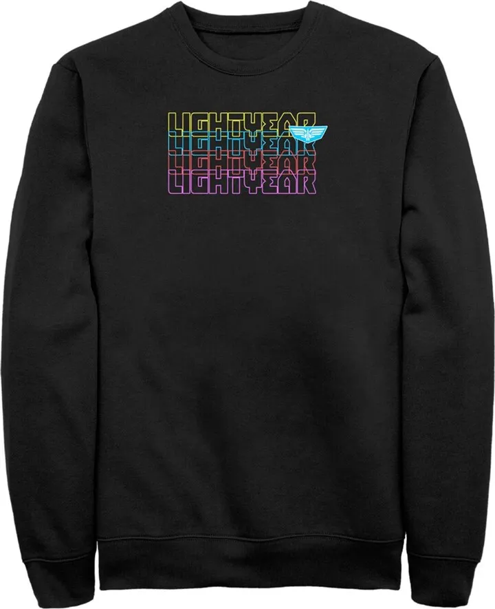 Men's Lightyear Stacked Colorful Logo Sweatshirt - Black - Large