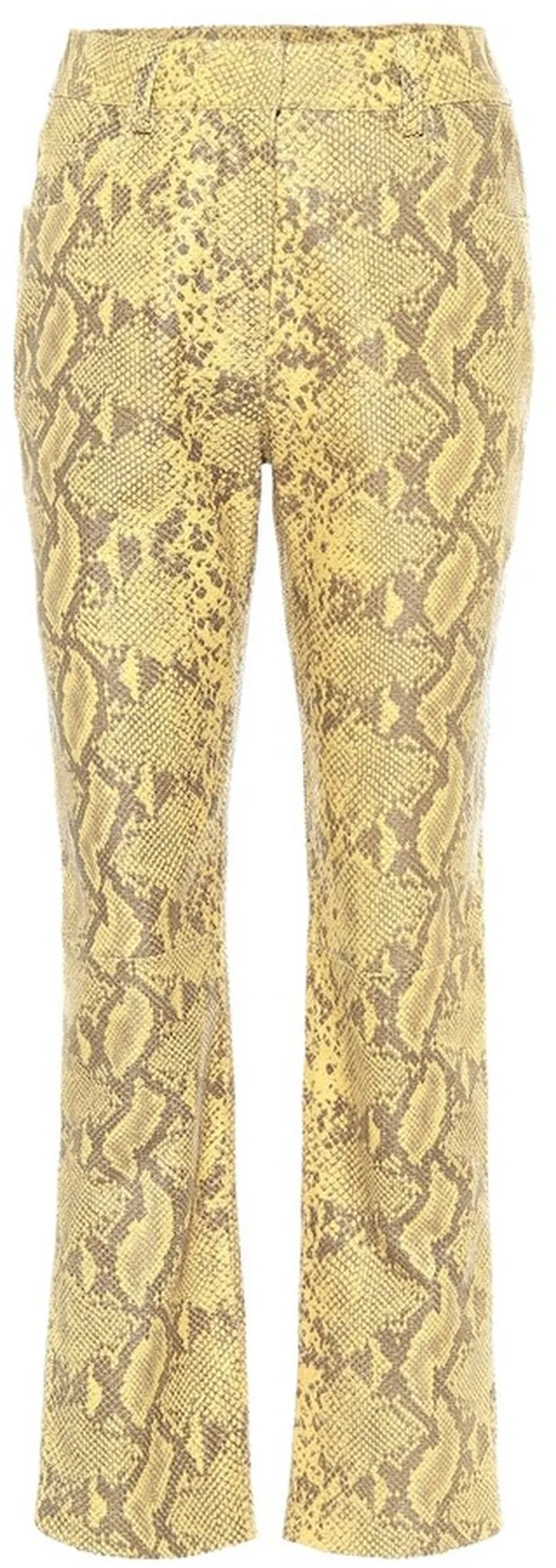 High-rise straight leather pants