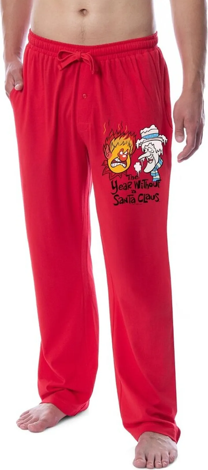 The Year Without a Santa Claus Mens' Heat Miser Snow Sleep Pajama Pants (XXL) Red