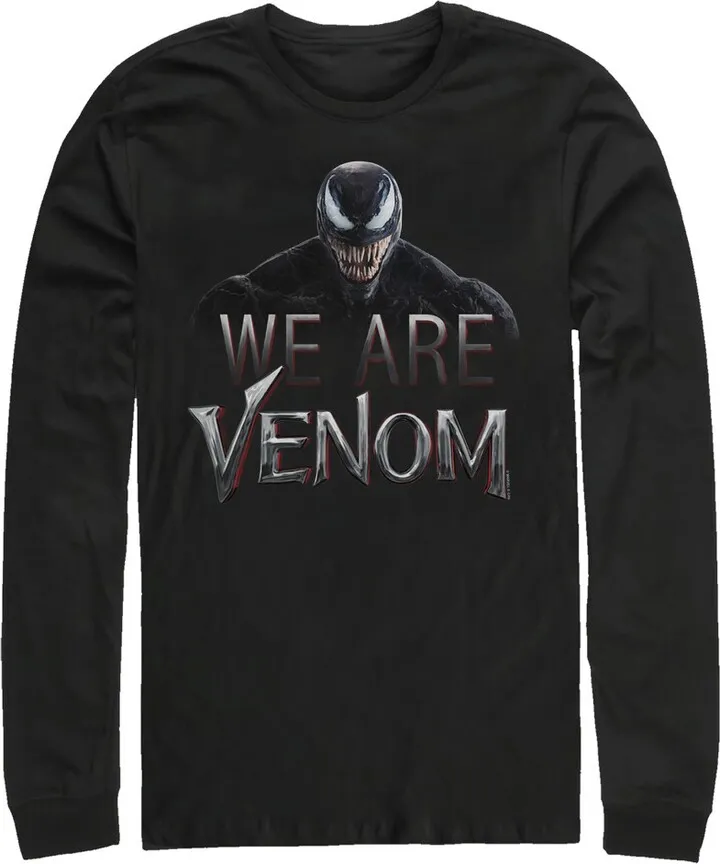Men's Marvel We Are Venom Film Logo Long Sleeve Shirt - Black - Small