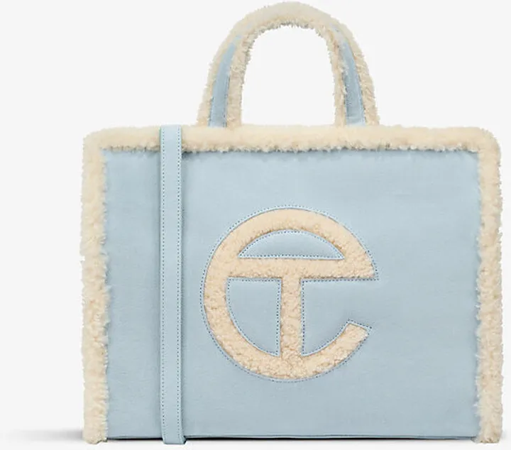 Womens Blue Medium Suede Tote bag