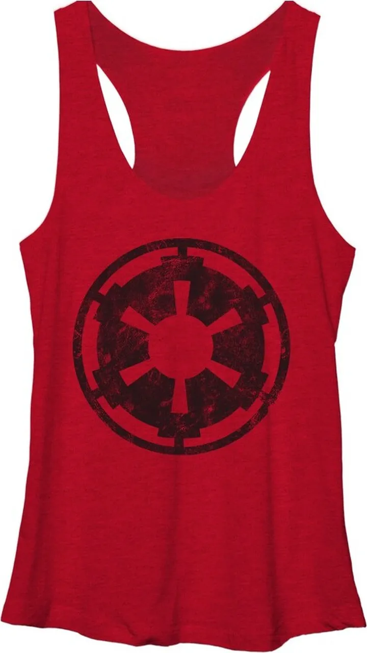 Women's Star Wars Empire Emblem Racerback Tank Top - Red Heather - Medium