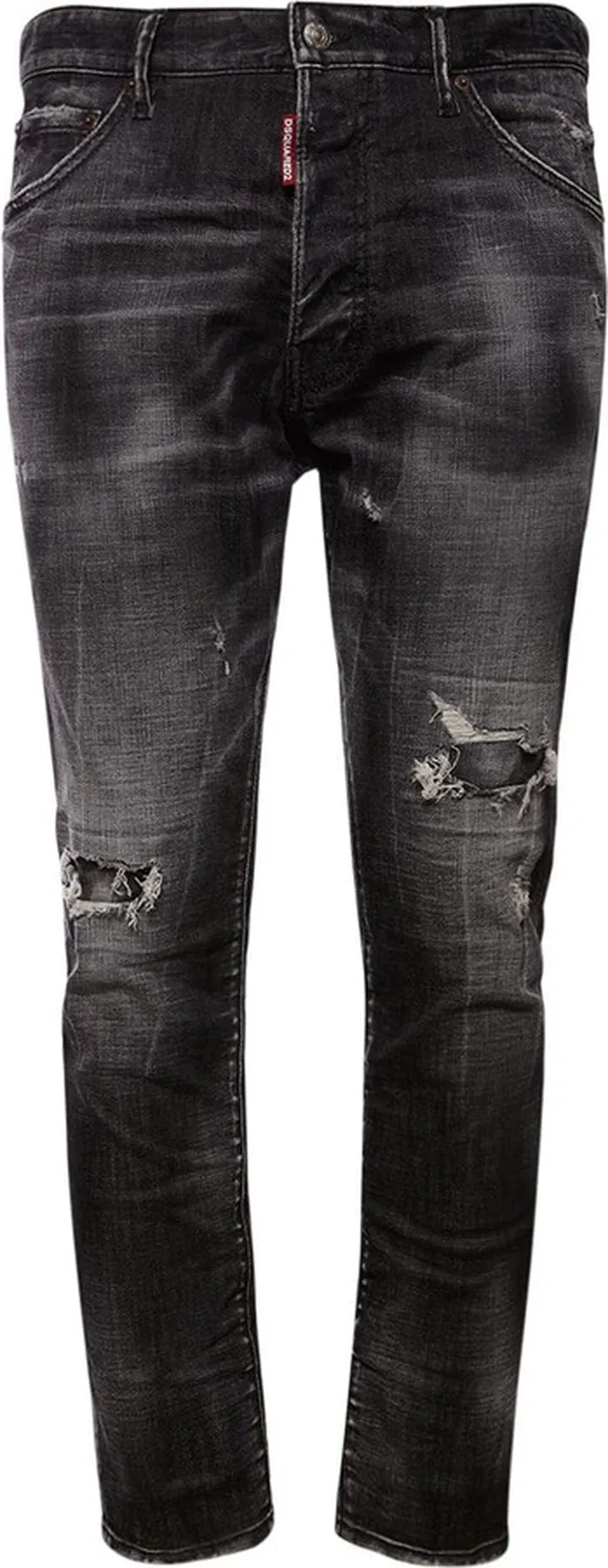 Relax crotch stretch black denim jeans