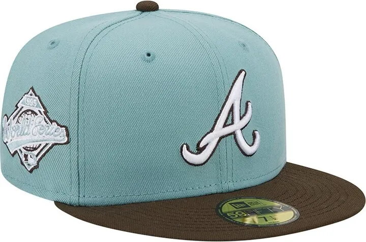 Men's New Era Light Blue and Brown Atlanta Braves Beach Kiss 59FIFTY Fitted Hat