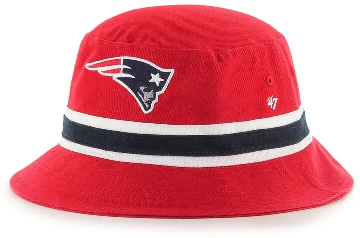 Men's Red New England Patriots Striped Bucket Hat