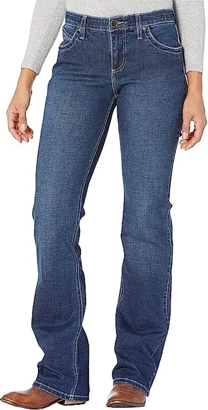 Wrangler Q-Baby Mid-Rise Bootcut Jeans (Wild Streak) Women's Jeans