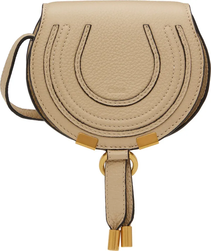 Chloé Beige Nano Marcie Saddle Bag