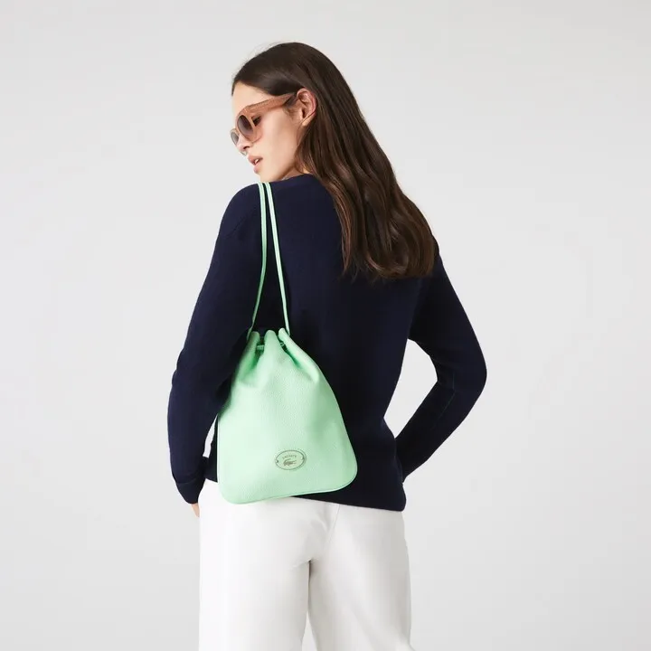 Women's Vertical Grained Leather Shoulder Pouch