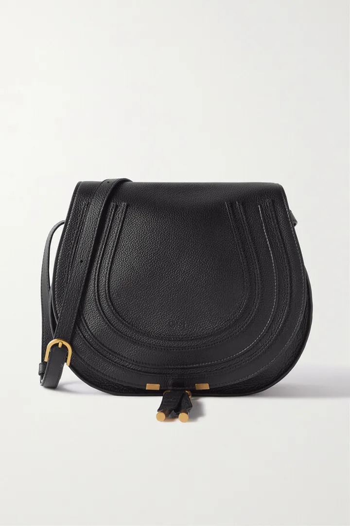 Chloé - + Net Sustain Marcie Medium Textured-leather Shoulder Bag - Black