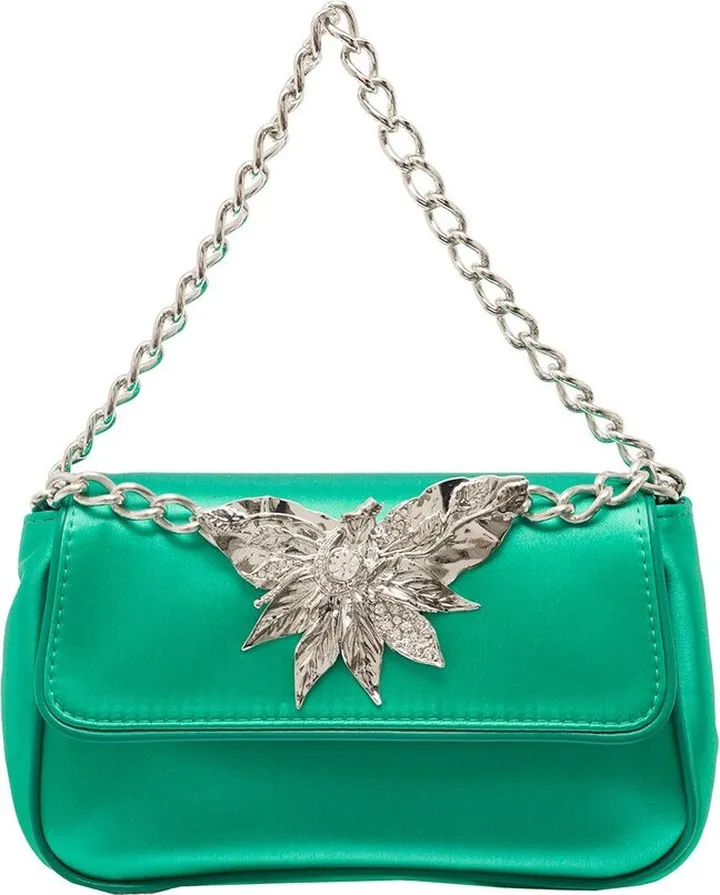 Alberta Ferretti Crystal-Embellished Chained Shoulder Bag