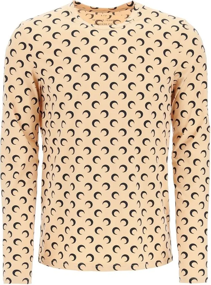 Marine Serre Crescent Moon-Printed Crewneck T-Shirt