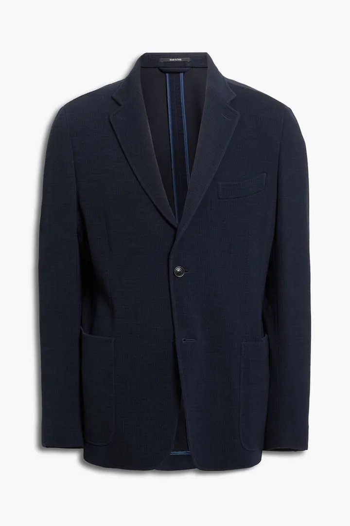 Striped wool-blend jersey blazer