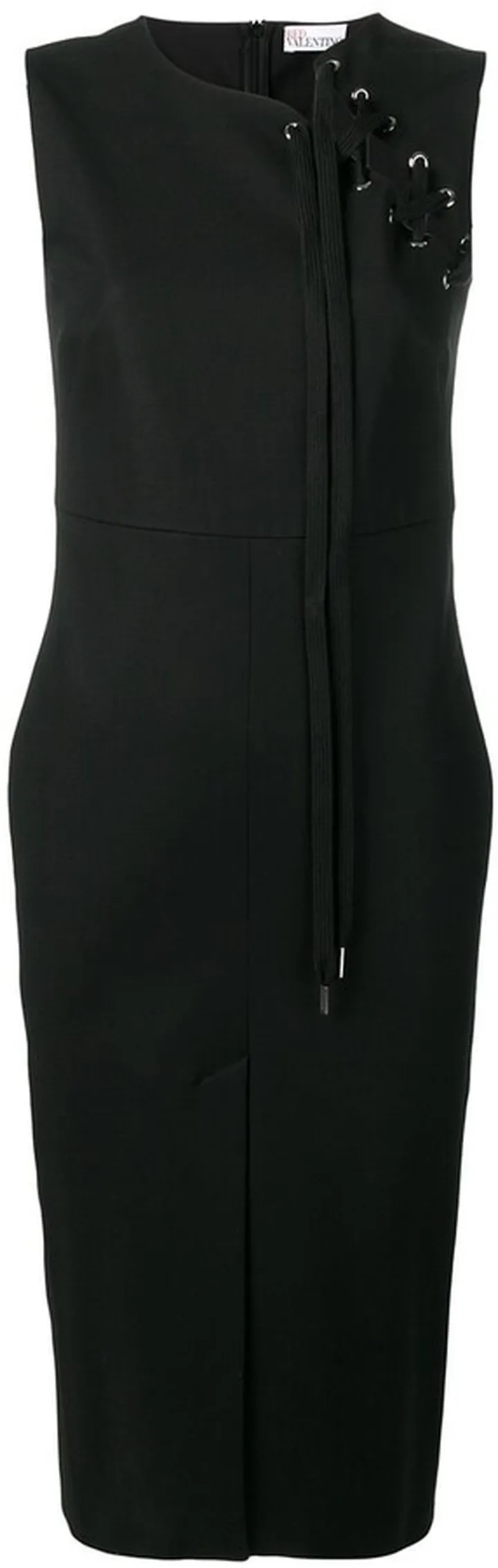 Lace-Up Detail Midi Dress
