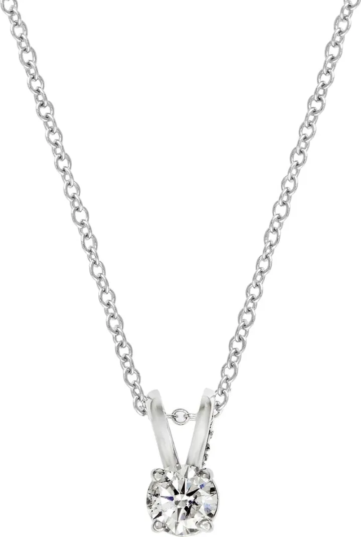 14K White Gold Diamond Pendant Necklace - 0.20 ctw