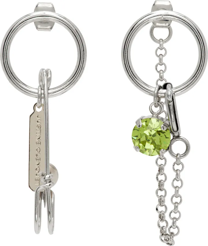 Justine Clenquet Silver Mike Earrings