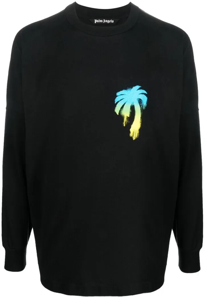 graffiti logo-print long-sleeved T-shirt
