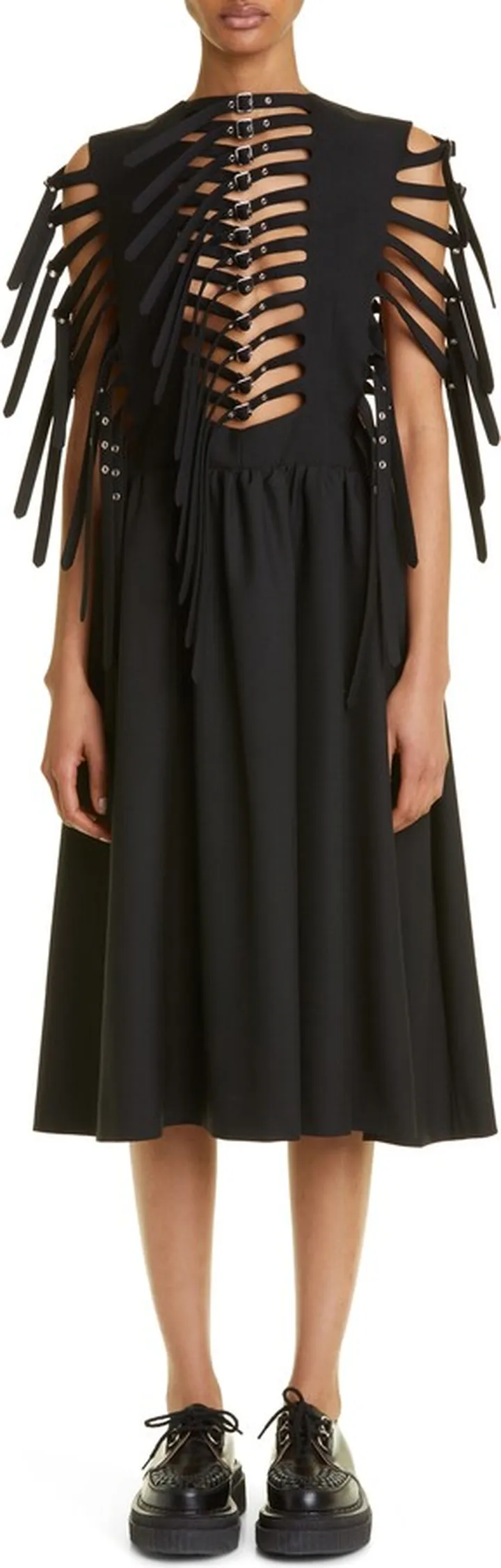 Oxford Cutout Wool Dress