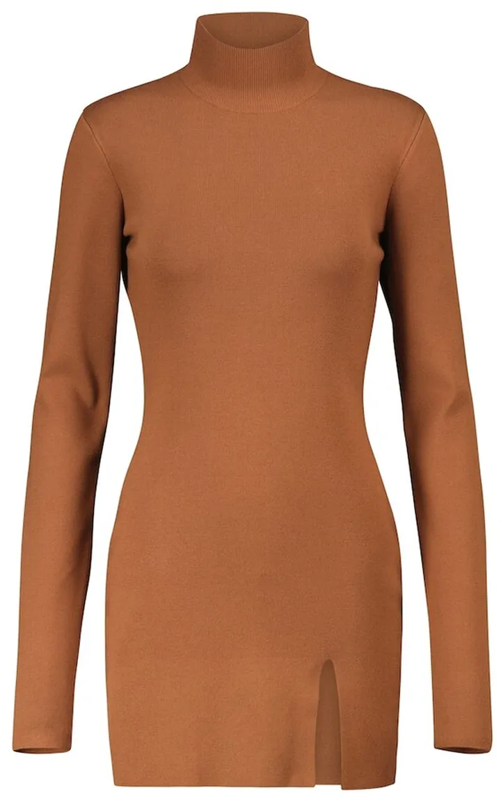 Side-slit knit minidress