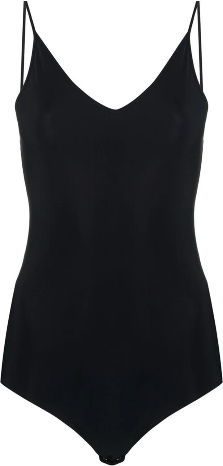 V-neck stretch bodysuit