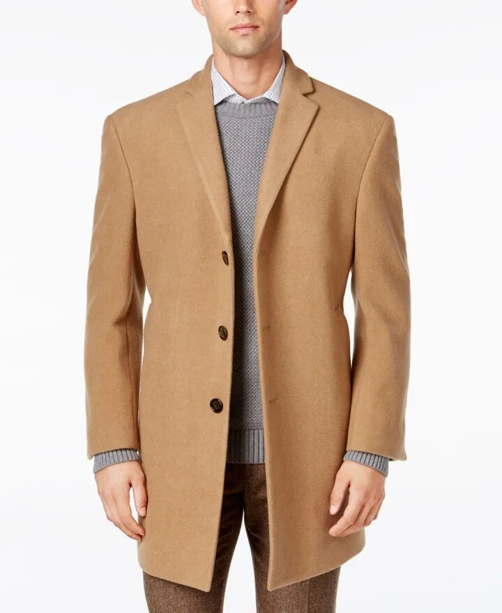 Calvin Klein Men's Prosper Wool-Blend X-Fit Overcoat