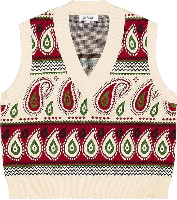 Knitted Paisley Sweater Vest
