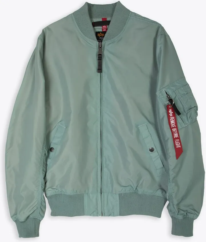 Ma-1 Tt Dusty green nylon bomber jacket - Ma-1 TT