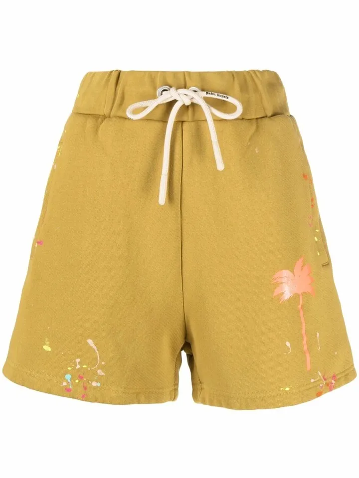 Paint Splatter Cotton Shorts