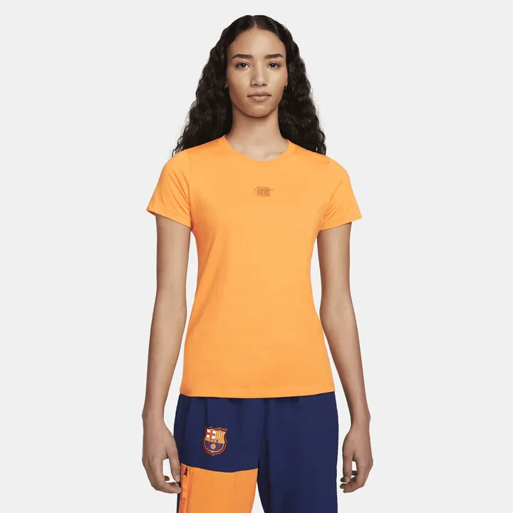 Women's Nike FC Barcelona Soccer T-Shirt in Orange