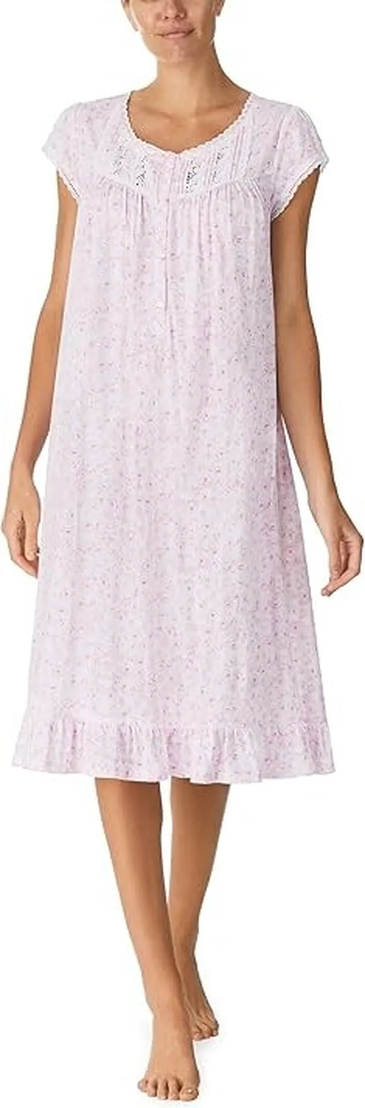 Eileen West Cap Sleeve Waltz Gown (Rose Print) Women's Pajama