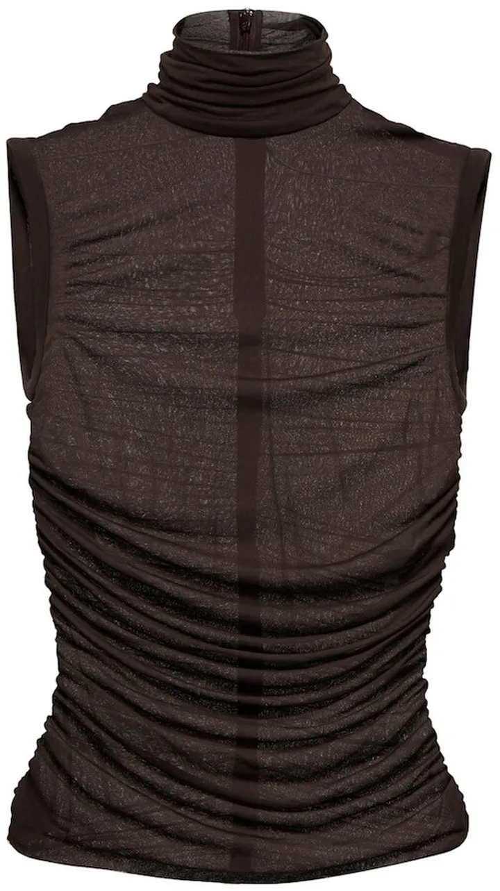 Ruched turtleneck top