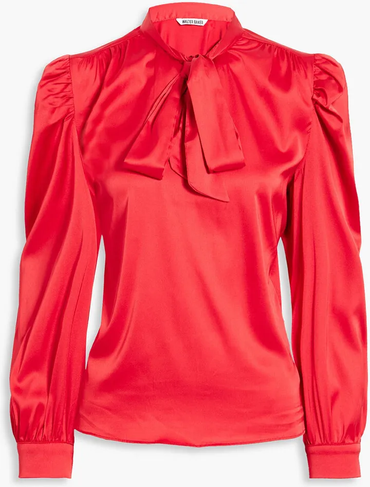 Duchess pussy-bow satin blouse